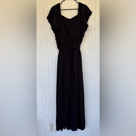 Lane Bryant Women's Flutter-Sleeve Crochet-Front Maxi Dress in Black Size 18 NWT - Picture 4 of 11